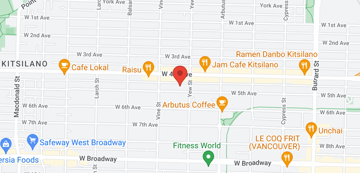 map of 210 2211 W 5TH AVENUE